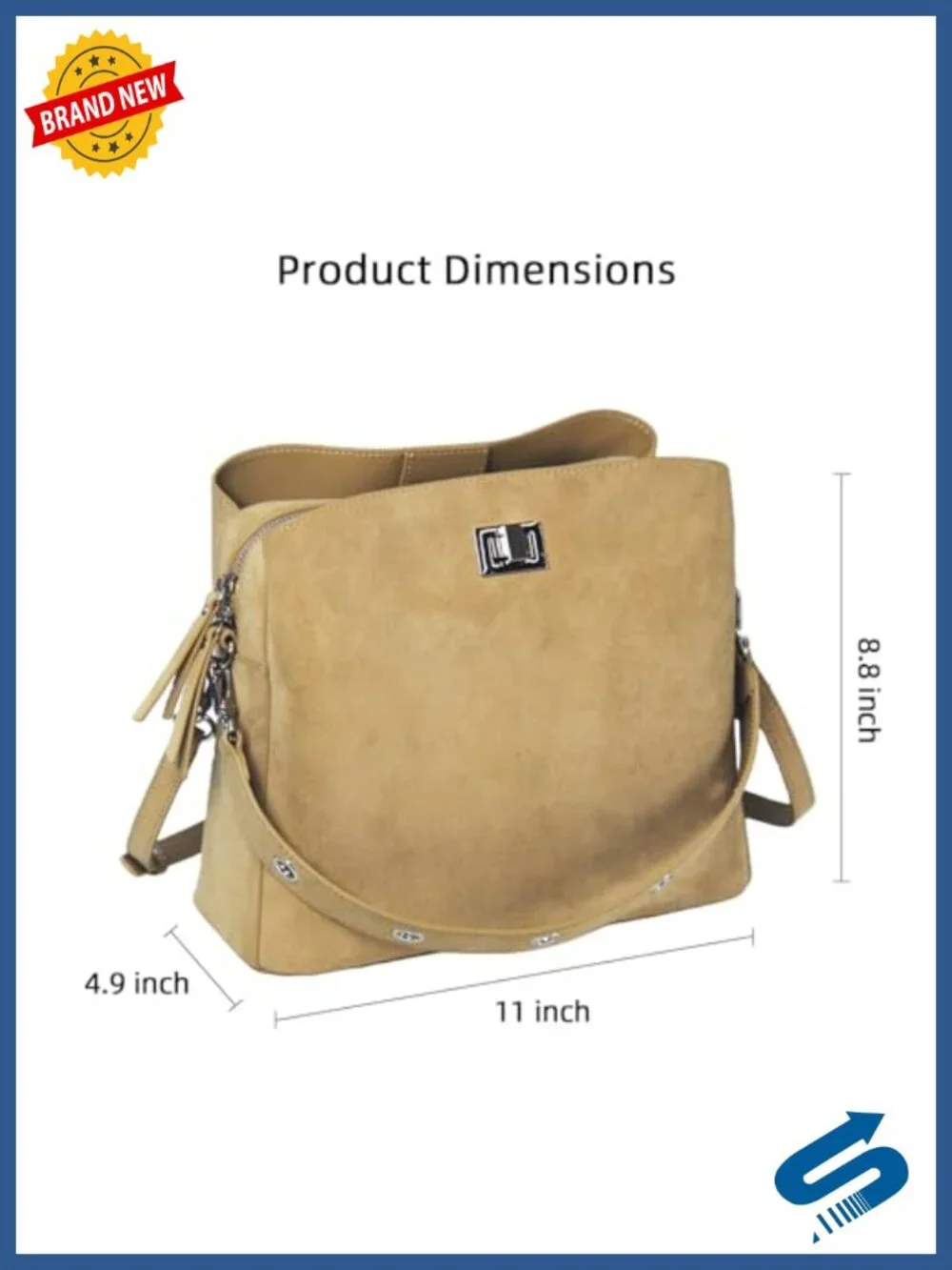 Genuine Leather Suede Hobo Bag Crossbody Shoulder Handbag Slouchy Purse